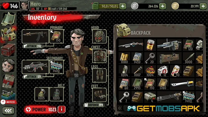 inventory to use in the walking zombie 2 mod apk